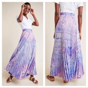 Tie Dye Pleated Maxi Skirt